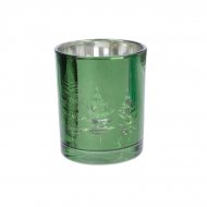 Photophore Verre Miroir Sapin - Vert Sapin