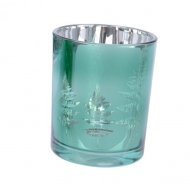 Photophore Verre Miroir Sapin - Vert Emeraude