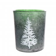 Photophore Verre Glac� Sapin - Vert Sapin