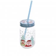 Bocal Smoothie et Paille Bonhomme de Neige (13,5 cm) - Verre