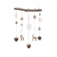 Maxi Deco Nature Renne et Pommes de Pin (75 cm) - Bois/Pastique