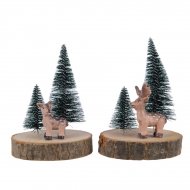 1 D�co For�t Enneig�e Renne/Biche (11 cm)