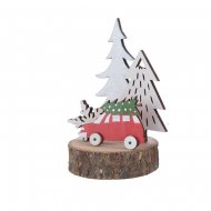 D�co en Route pour No�l Sapin Argent (10,5 cm) - Bois