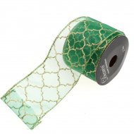 Ruban Large Vert Azulejos Or N�4 (2,70 m - 6,3 cm)