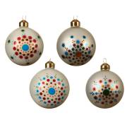 4 Boules de No�l - Fleurs