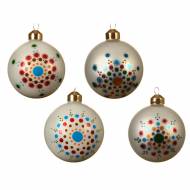 4 Boules de No�l - Fleurs