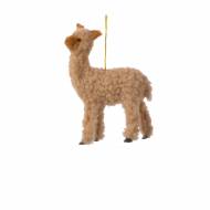 Petit Lama Brun Clair �  Suspendre - Tissu