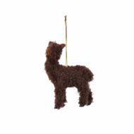 Petit Lama Brun Fonc� �  Suspendre - Tissu