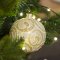 Boule No�l Beige Arabesques Or (10 cm) - Verre images:#1