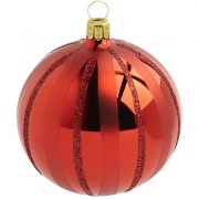 Boule No�l Rouge Tradition (10 cm) - Verre