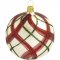 Boule No�l Beige Maillage Rouge/Vert (8 cm) - Verre images:#0