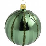 Boule No�l Verte Tradition (10 cm) - Verre