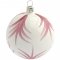 Boule No�l Blanche Bambou Rose (8 cm) - Verre images:#0