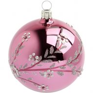 Boule No�l Rose Cerisier Japonais (8 cm) - Verre