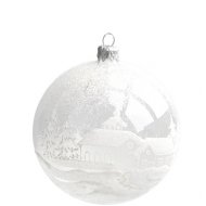Boule No�l Transparente Village (10 cm) - Verre