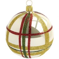 Boule Tartan Beige Miroir (8 cm) - Verre
