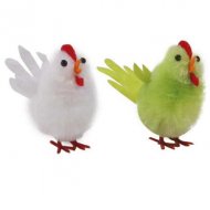 4 Poules en plastique