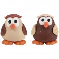 2 Hiboux en p�te d'amande 3D