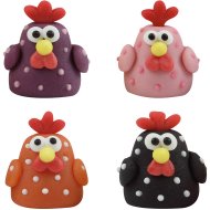 3 Poules 3D en P�te d'Amande