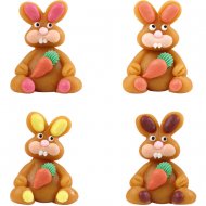 2 Lapins et Carotte 3D en P�te d'Amande
