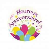 Mini Disque en Sucre Heureux anniversaire Ballons (7,5 cm)