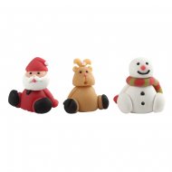 3 Figurines No�l 3D (4 cm) - Massepain