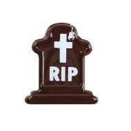 1 Pierre tombale RIP Maxi (5 cm) - Chocolat noir