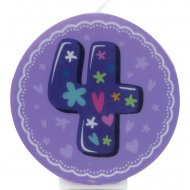 Bougie Ronde Chiffre 4 (6 cm)