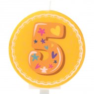 Bougie Ronde Chiffre 5 (6 cm)