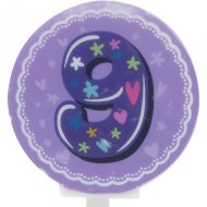 Bougie Ronde Chiffre 9 (6 cm)