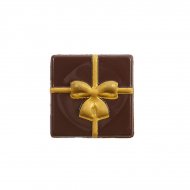 1 Plaquette Cadeau Or 2D (5 cm) - Chocolat Noir