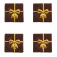 4 Petites Plaquettes Cadeau Or (3,8 cm) - Chocolat Noir