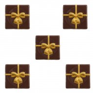 5 Mini Plaquettes Cadeau Or (3 cm) - Chocolat Noir