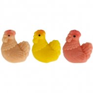 4 Poules 2D en Massepain (2,5 cm)