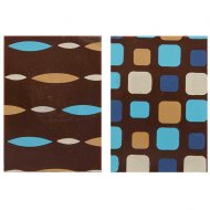 4 Plaquettes Design Bleu/Beige