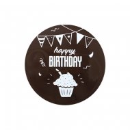 1 Disque Happy Birthday (12 cm) - Chocolat au lait