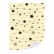 1 Feuille de Transfert Etoile Noires et Or ( 29,05 x 16,5 cm)