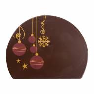 2 Embouts de B�che Boule de No�l Rouge  - Chocolat Noir