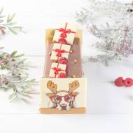 2 Petites Plaquettes Cadeau Noeud Rouge  (3 cm) - Chocolat Blanc