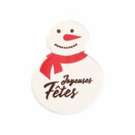 2 Plaquettes Bonhomme de Neige (3,8 cm) - Chocolat Blanc