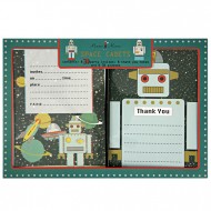 Kit invitations et remerciements 3D Robot Espace