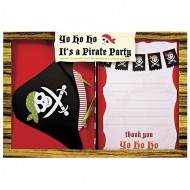 Kit 12 Invitations et Remerciements Pirate YO