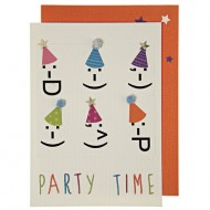 1 Carte d'Anniversaire Party Faces