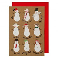 1 Carte de Voeux Bonhommes de Neige