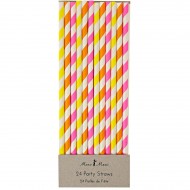 24 Pailles Ray�es Fluo Silly Circus