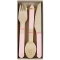 Set 24 Couverts en Bois Rose Pastel images:#0