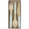 Set 24 Couverts en Bois Vert Pastel images:#0