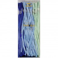 12 Pompons Trio Bleu pour Guirlande ou Ballons