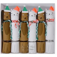 6 Petits Crackers Toutous et Matous de No�l (17 cm)