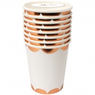 8 Gobelets Happy Party Rose Gold